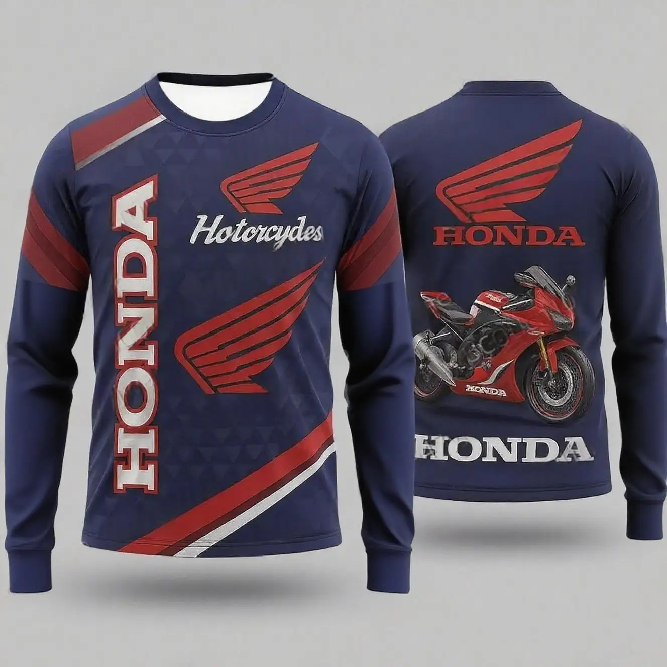 دراجة نارية نمط Motociclista السائق Deportiva هوندا التجفيف السريع بأكمام طويلة هوندا ركوب قمم تي شيرت للرجال والنساء