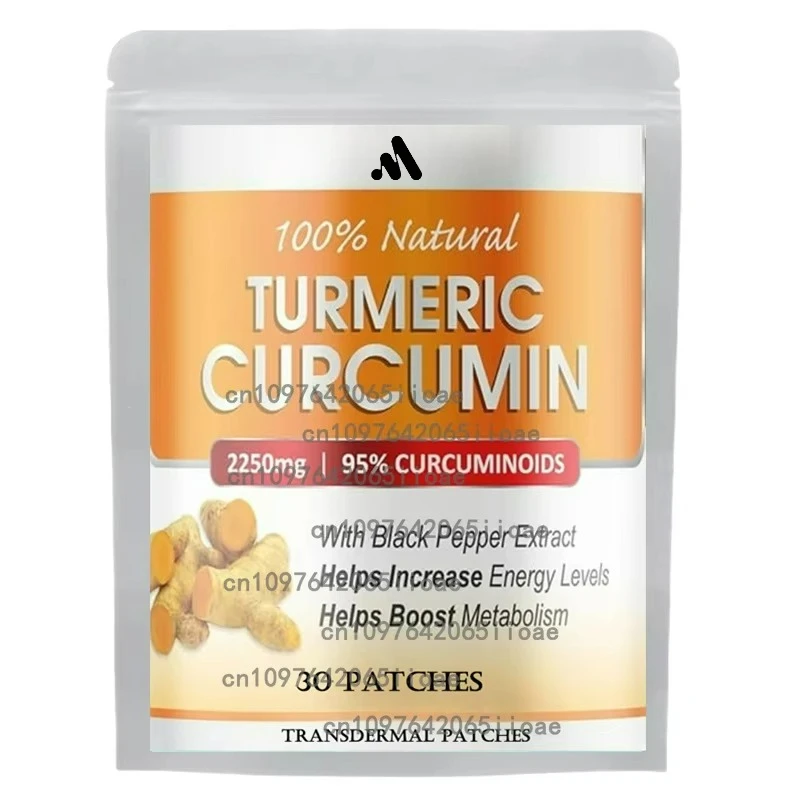 

Turmeric Curcumin with Black Pepper Transdermal Patches Enhanced Absorption, Joint Support 30 Patches