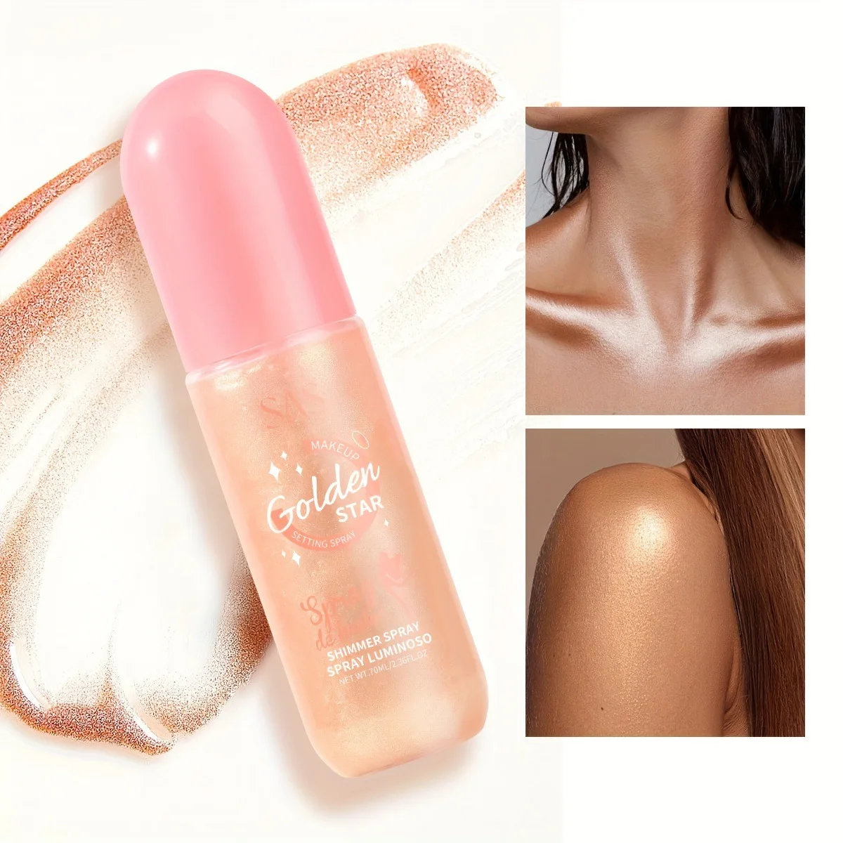 Cross Border Ready Stock Liquid Highlighter Body Brightening Long Lasting Waterproof Glitter Foundation Makeup