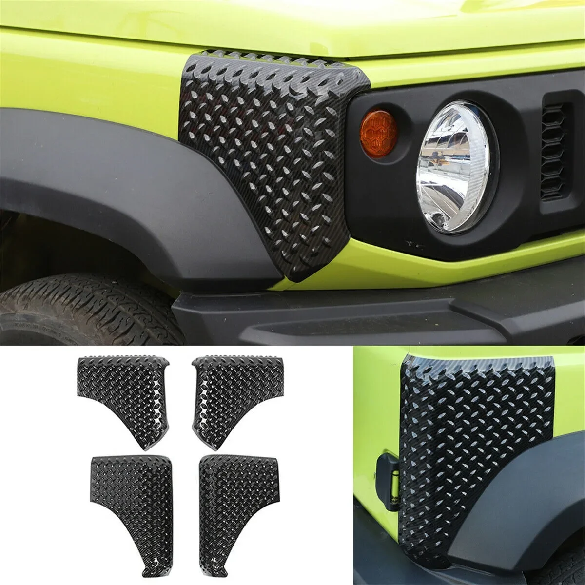 ABS Car Refit Car Front Rear Wrap Angle Protection Corner Armor Decorative Cover Trim Fit for Suzuki Jimny JB64 JB74 2019-2024