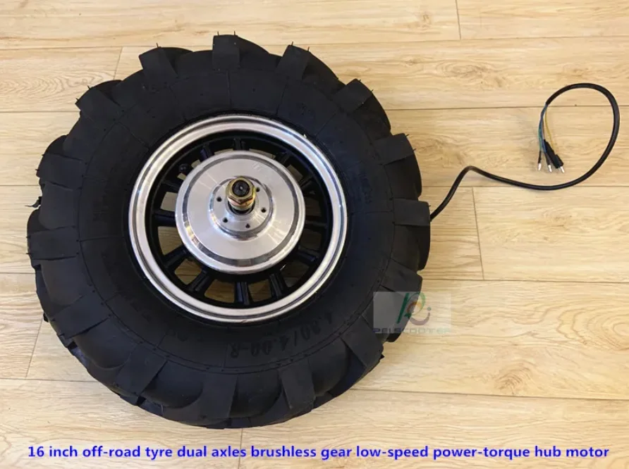 

16 inch off-road tyre dual axles brushless geared low-speed power-torque scooter hub motor