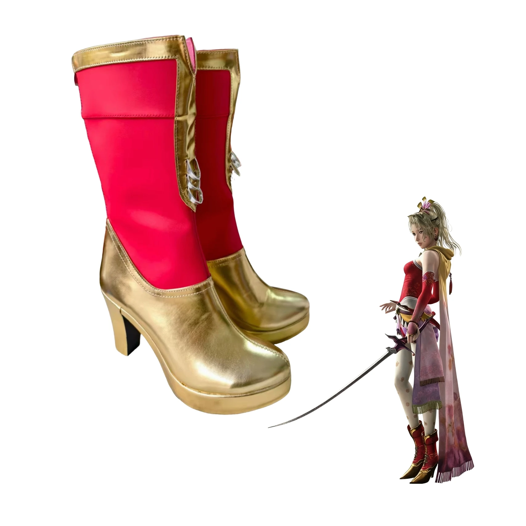 FF6 Final Fantasy Tina Branford Terra Branford Cosplay Shoes Boots Halloween Party Custom Made High Heel Shoes