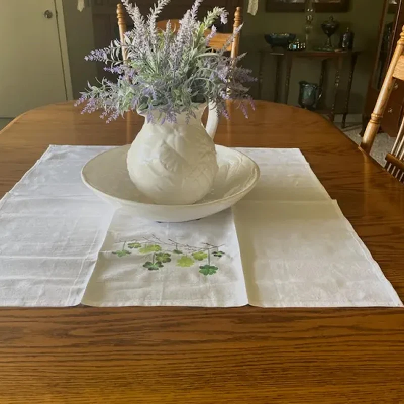 عيد القديس باتريك منشفة كيس الدقيق مع الشامروك عطلة حفلة المنزل الحمام المطبخ منشفة قطنية لوازم الديكور مزرعة