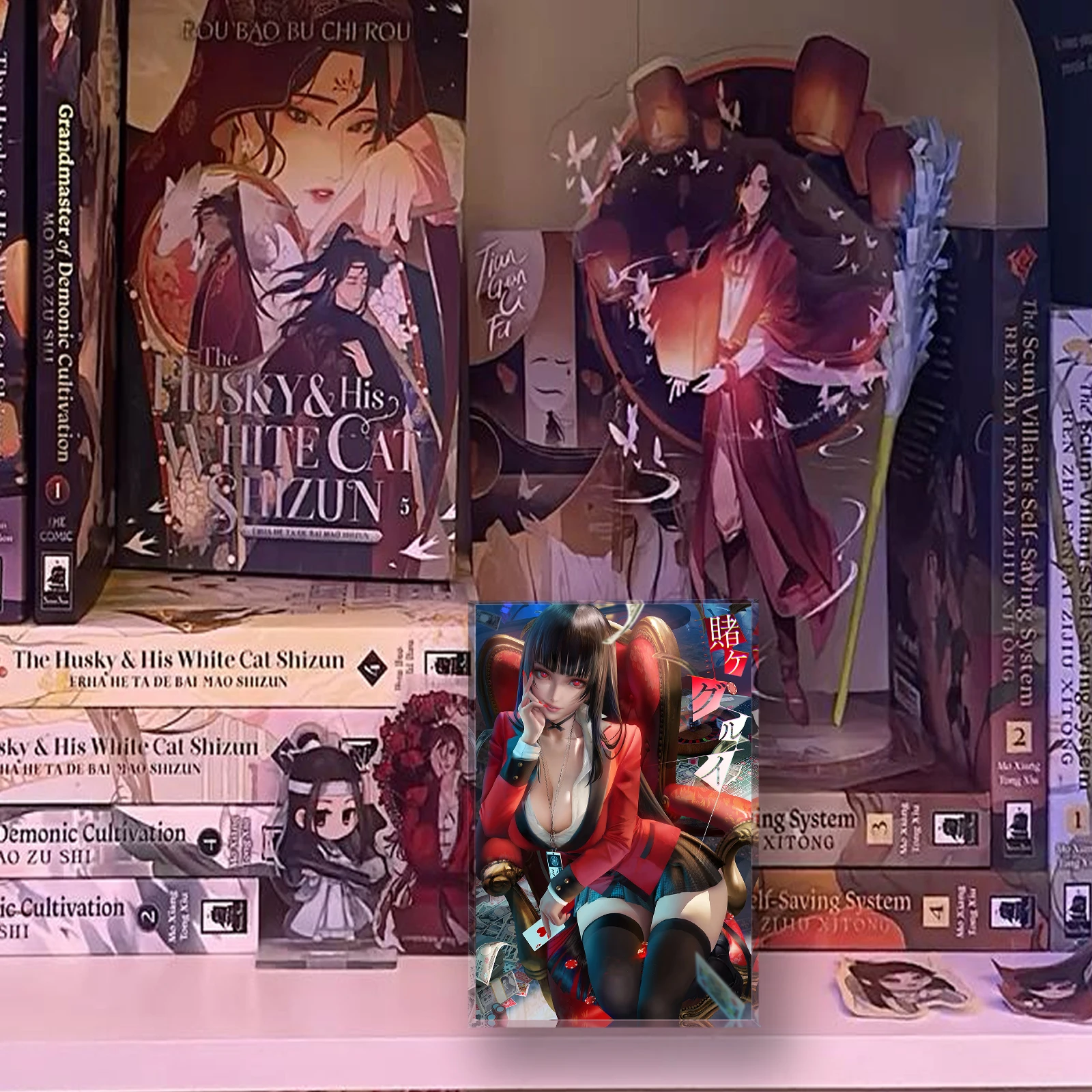 Yumeko Kakegurui مثير أنيمي فتاة Waifu كتلة أكريليك، القمار الملكة الفن الوقوف، مخصص مكتب ديكور هدية، مروحة الفن تحصيل الطوب #5