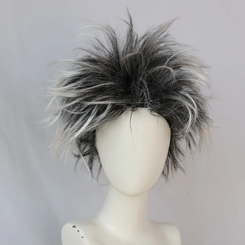 Peluca de mendigo, peluca sintética de rendimiento universal para hombre y mujer, divertida peluca de cosplay de loco, peluca loca desordenada, peluca de hombre salvaje