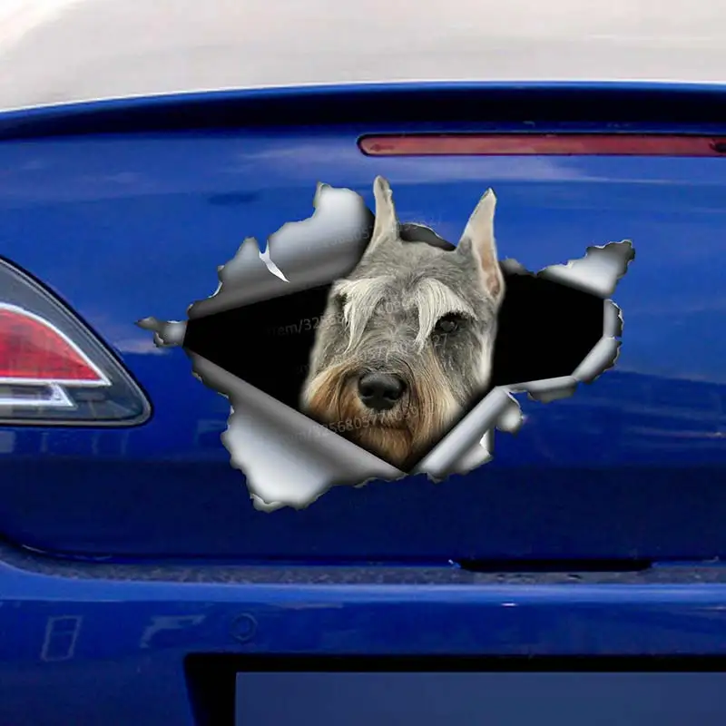 Grey Schnauzer Dog Car Sticker Waterproof Vinyl Decal Bumper Rear Window Laptop Self-adhesive Decal For Car Accessories SH220