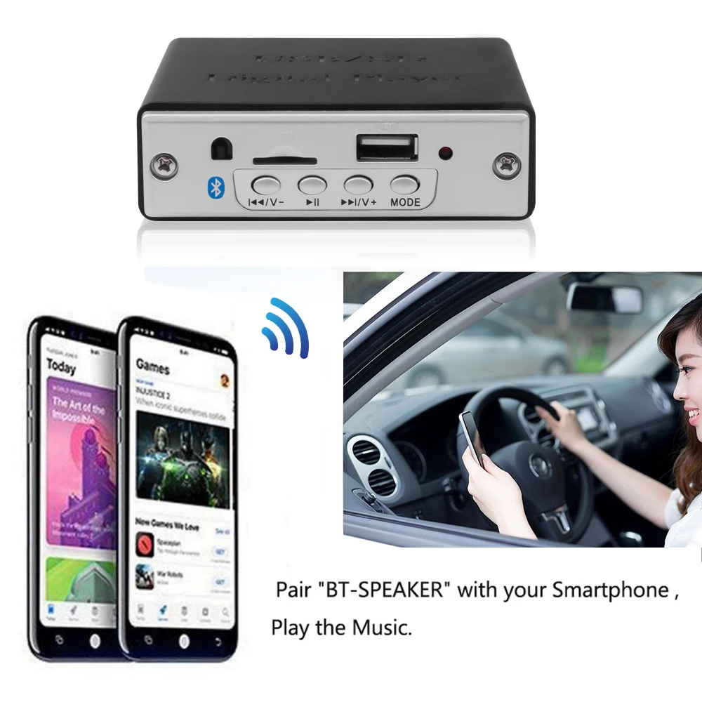 DC 12V Bluetooth Audio Decoder Board Wireless MP3 WMA Music Player Car FM Radio Module Support USB TF FM Audio Remote Control