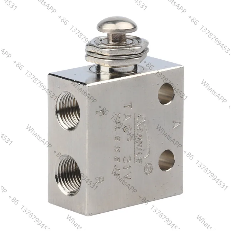 TAC2-31P Air Pneumatic 1/8 Thread 2 Position 3 Way Reset Push Button Switch Mechanical Valve