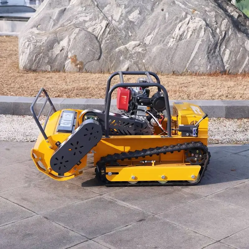 

Customized robot lawn mower All-Terrain Crawler Lawn Mower Wireless Remote Control Garden Grass Cutting Flail Mower