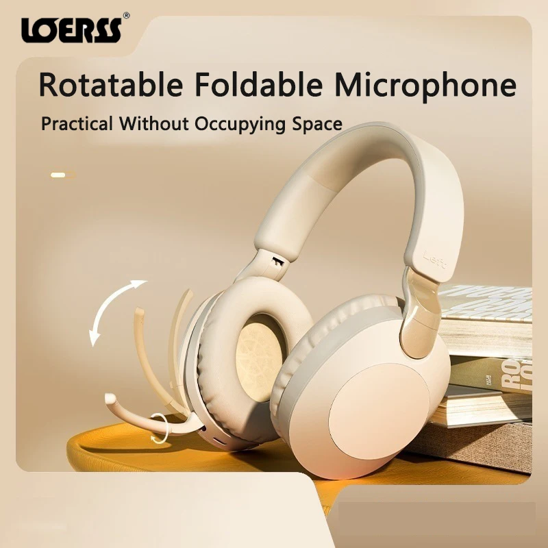 LOERSS Foldable Wireless Bluetooth Headset Multifunctional Rotatable With Micphone Earphone Long Endurance Sport Game Headphone