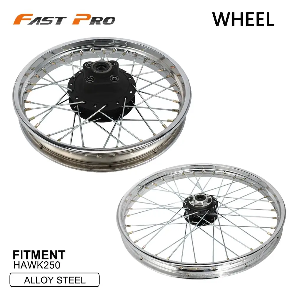 

Front Rear Wheel Hubs Rim 21*1.6 18*2.15 Motorcycle Accessories For Hawk 250 Hawk250 Mini Street Dirt Bike Motocross Alloy Steel