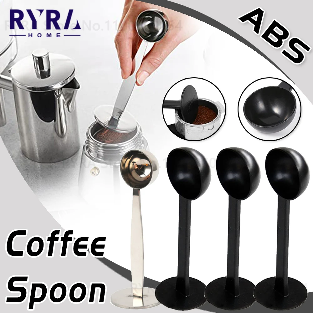 Coffee Spoon Stand Tamping Scoop Tools 2 In 1 Coffee Powder Tamper Measuring Tamper Spoon Plastic Kitchen Accessories Coffeeware