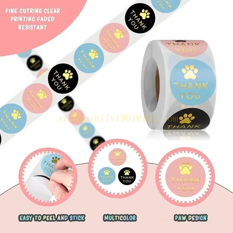 Chó 62KA Nhãn in cảm ơn nhãn dán nhãn dán trang trí cho bao bì