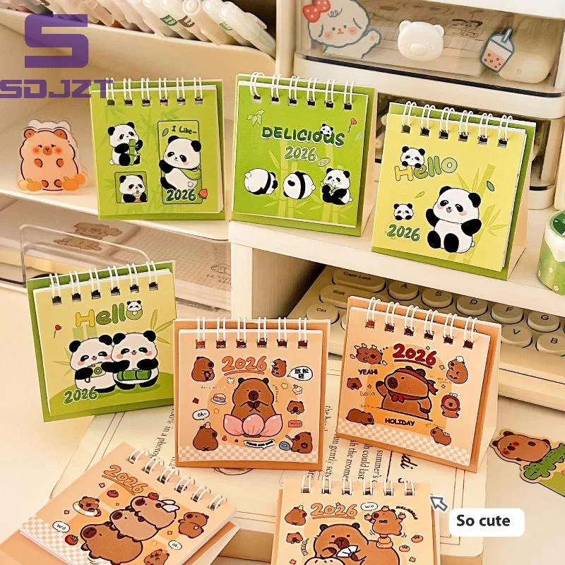 2026 Year Cartoon Capibara Desktop Mini Desk Calendar Planner Desktop Decoration Office Stationery