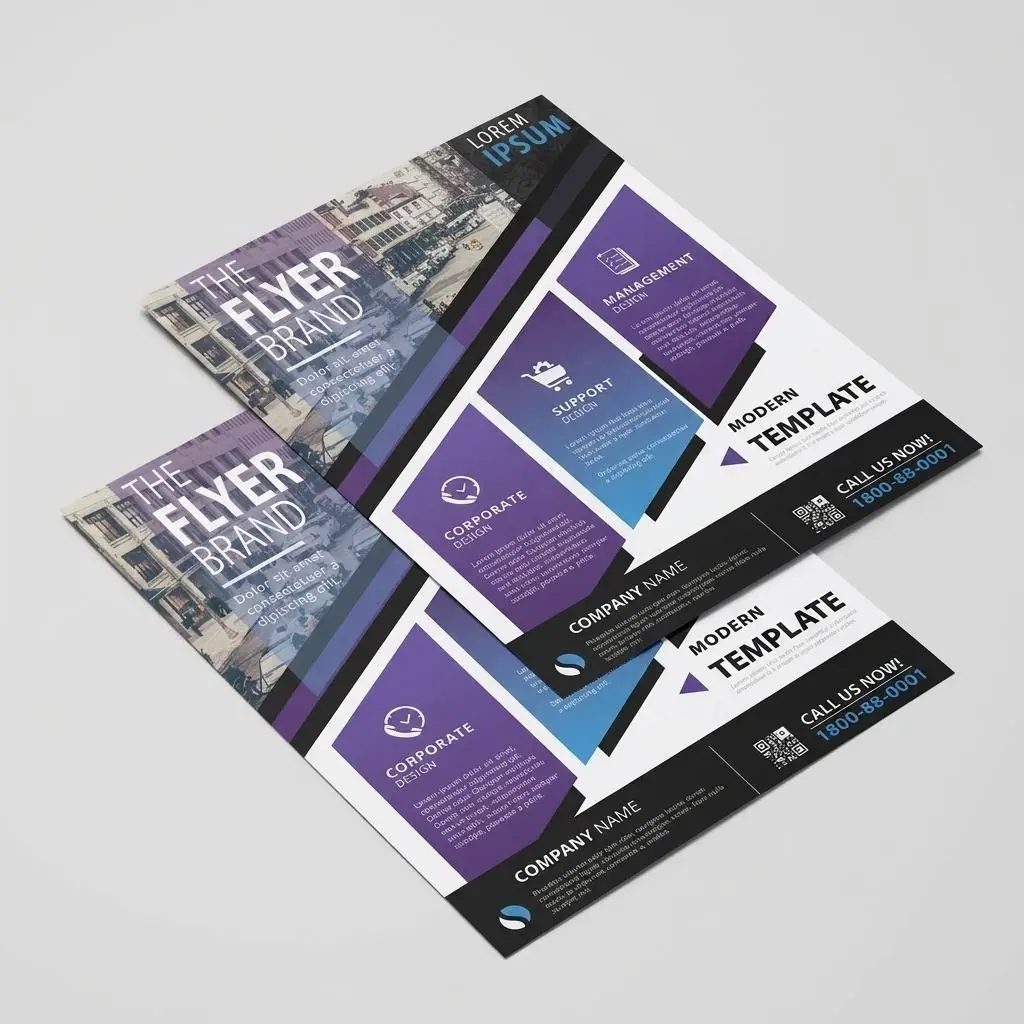 500pcs Custom A5 Glossy Double Sided Flyers Full Color Printing Personalized Design Business Advertising Event