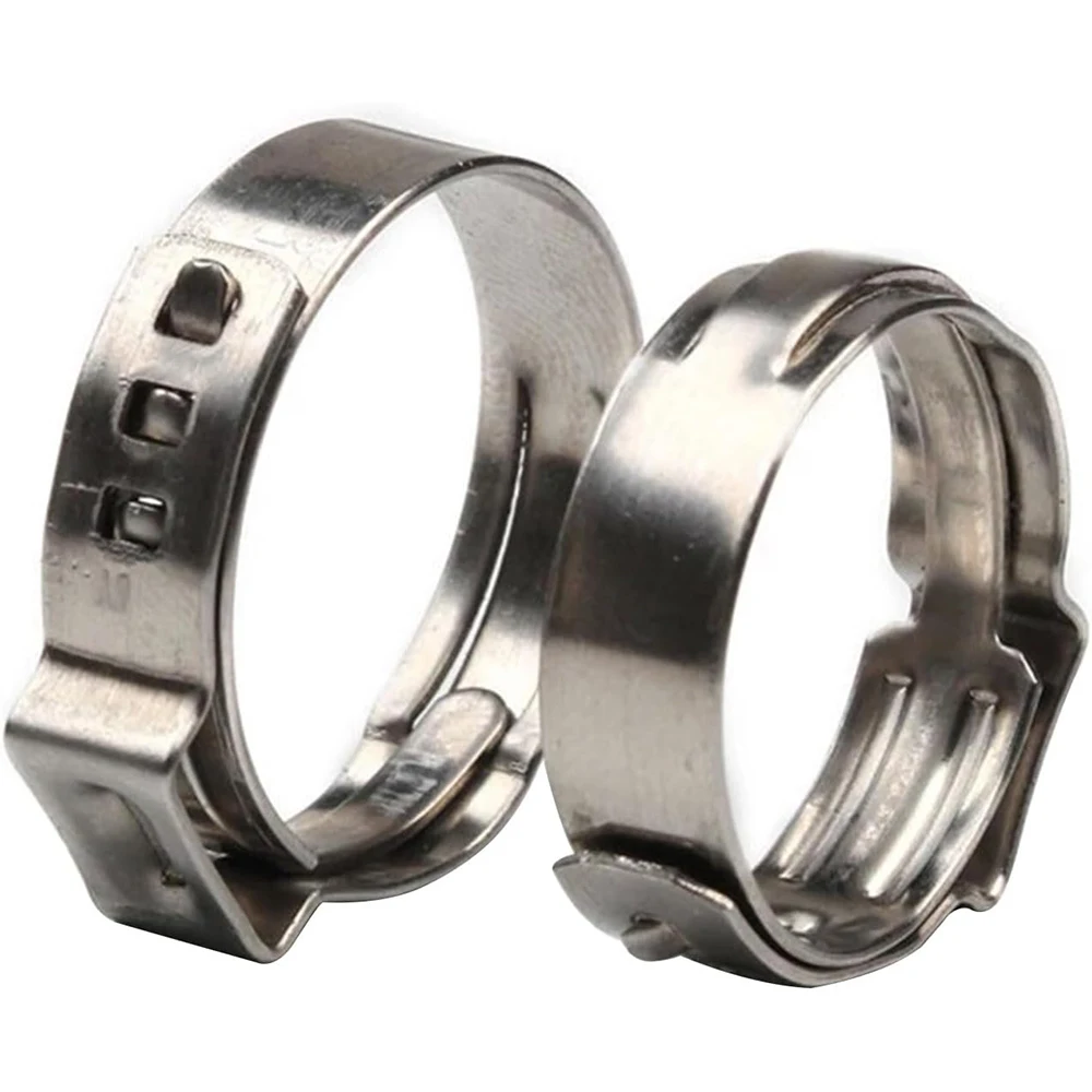 80 Stück 304 Edelstahl Crimp-Schlauchschellen Einzelohr-Schlauchschelle Stufenlose Schlauchschellen Cinches Ringe + Schlauchschelle Klemmzange – Detail 4