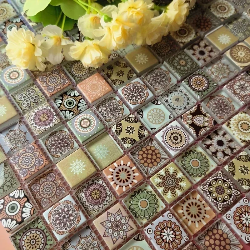 Set de 49 Piezas de Mosaico de Cristal de Partículas Pequeñas para Manualidades, Ideal para Padres e Hijos