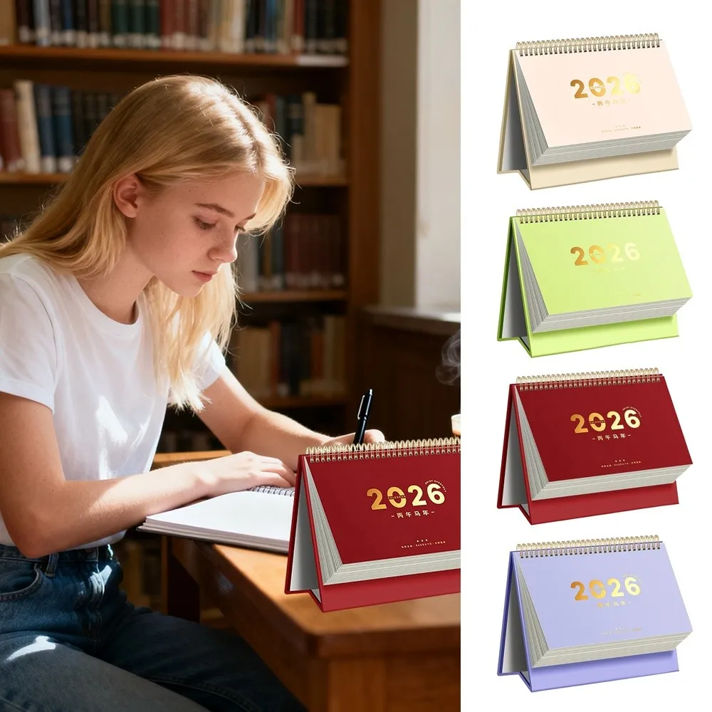 

Настольный календарь на 2026 год, управление временем, складной настольный календарь, плотная бумага, академический планировщик, украшения стола