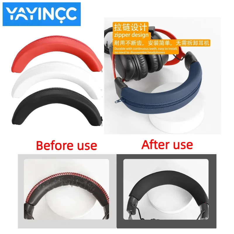 YAYINCC Ersatz-Silikon-Reißverschlusskopf-Schutzabdeckung für HyperX Cloud II Ⅲ Gaming-Headset – Detail 1