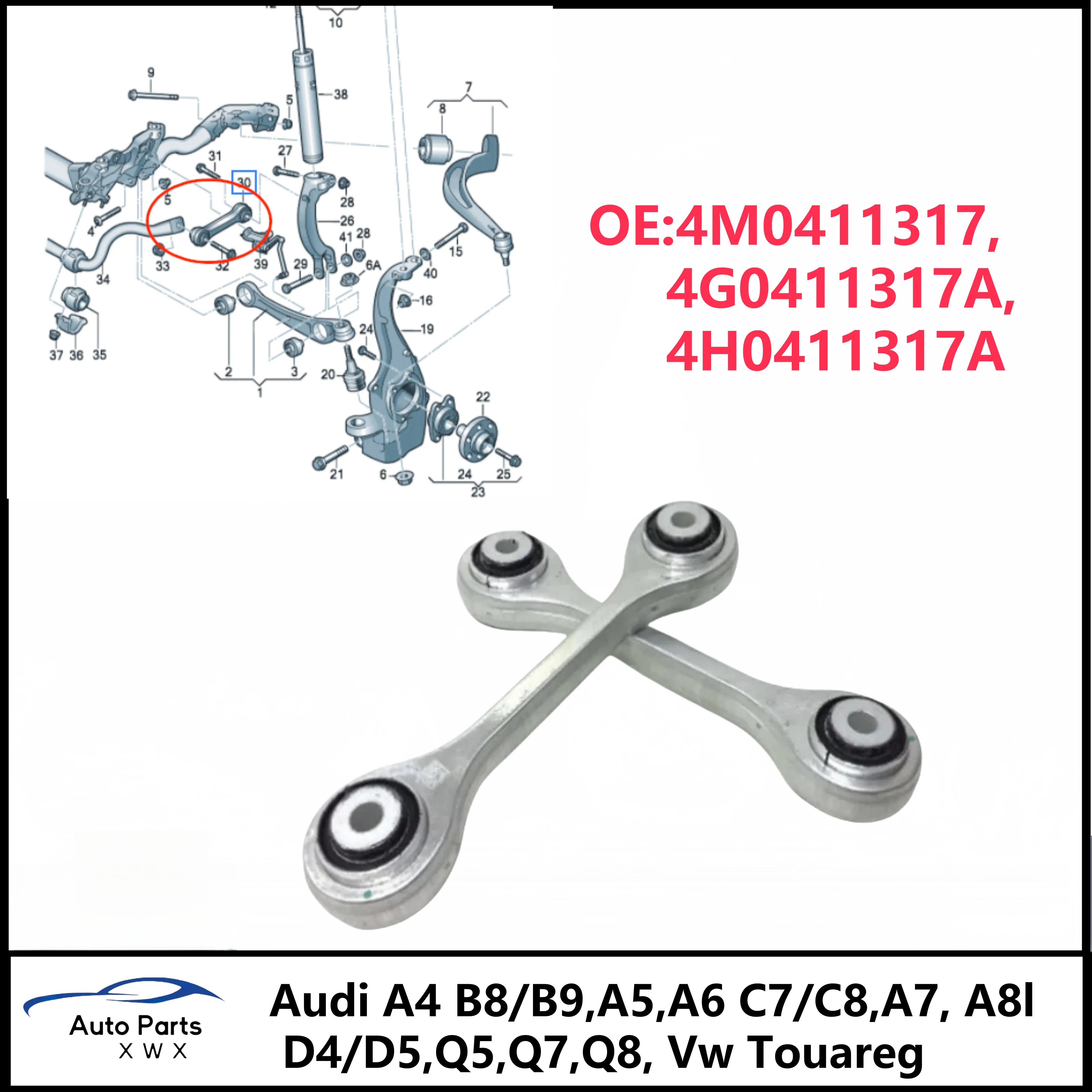 2Pcs 4M0411317 Rechtsvoor Schorsing Stabilizer Bar Link Voor Audi A4 A5 A6 A7 A8 S4 S5 S6 S8 q5 Q8 4M0 411 317