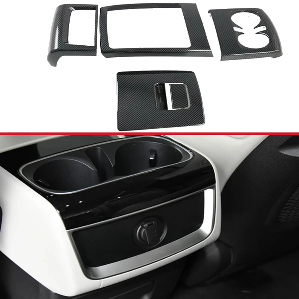 ألياف الكربون مسند ذراع السيارة صندوق الخلفي تنفيس الهواء الإطار غطاء الكسوة لكيا كرنفال KA4 2020 2021 2022