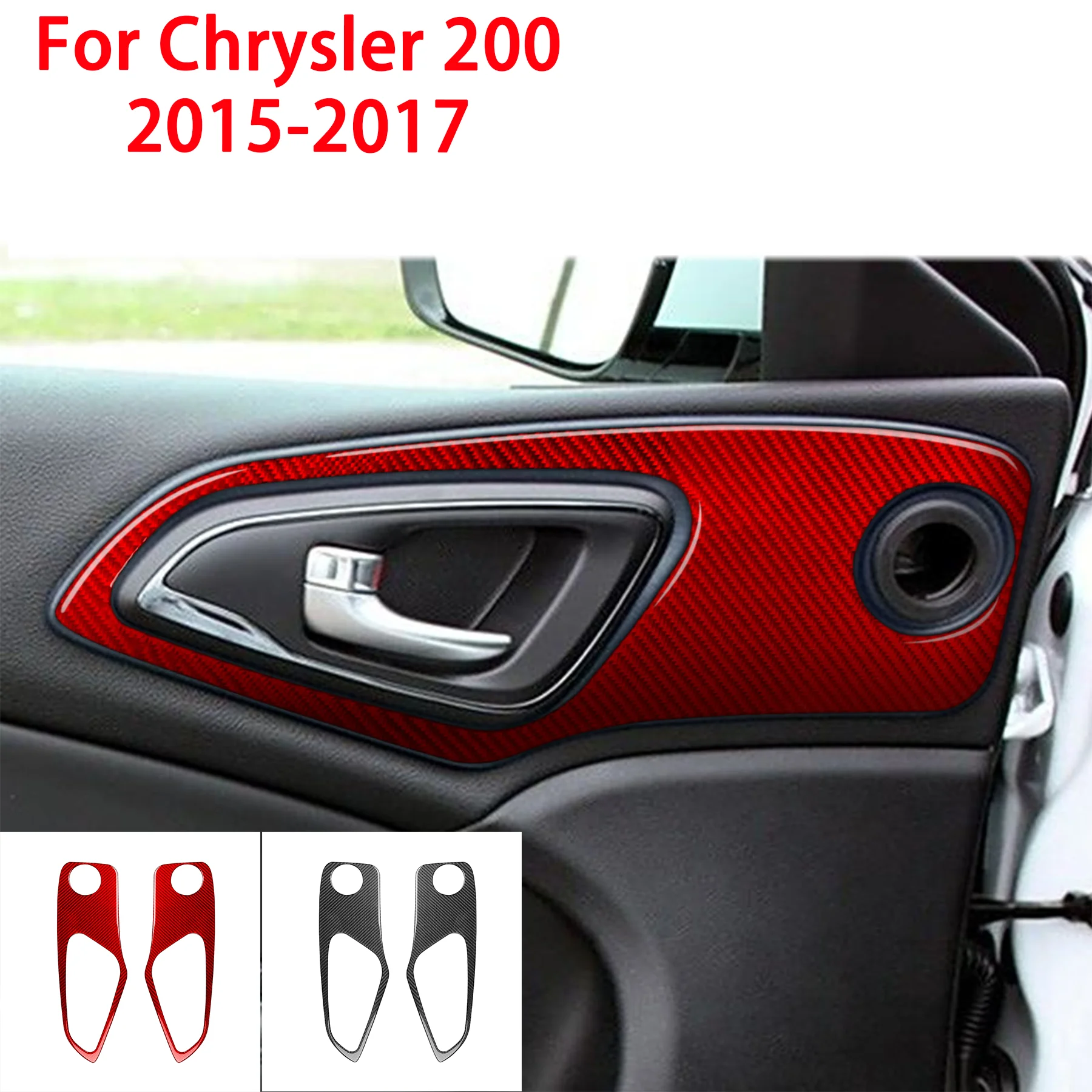 

Real Soft Carbon Fiber Door Panel Decorative Frame Car Interior Accessories Sticker FOR Chrysler 200 2015 2016 2017