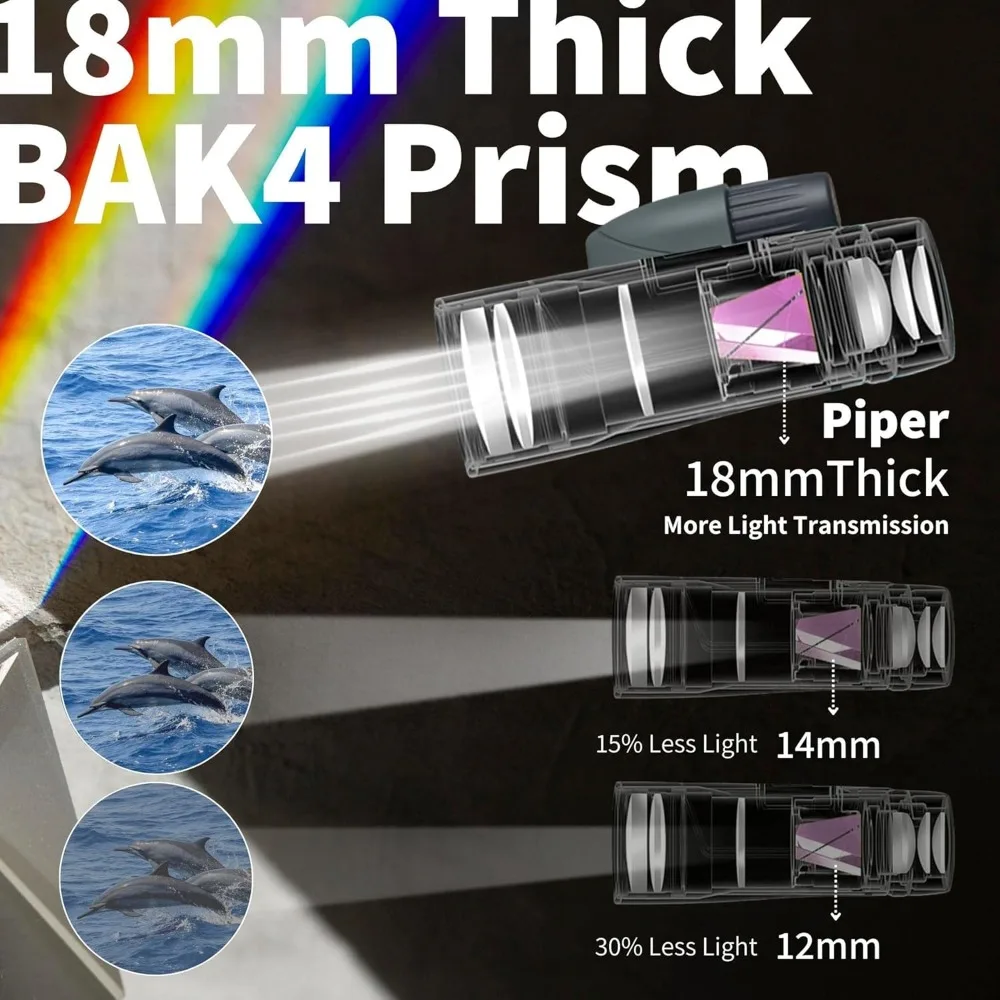 Telescópio monocular HD 12x55 com prisma BAK4 e lente FMC, design leve para observação de pássaros e caça, compatível com smartphone