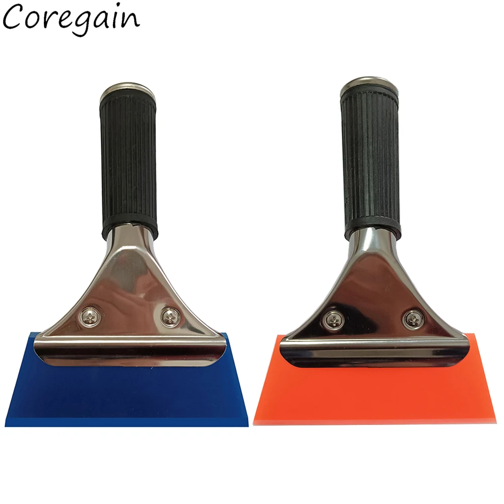 

Blue Orange Car Window Tint Squeegee Silicone 5 inch Rubber Squeegee for Glass Mirror Shower Non Slip Handle Ice Water Wiper