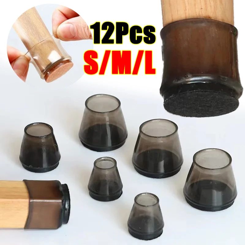 16-4Pcs Table Chair Leg Floor Protectors Furniture Pads with Felt Hardwood Floors Furniture Sliders Chairs Silicone Leg Caps