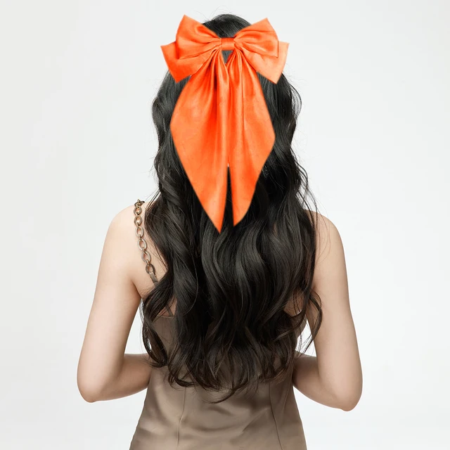 New Solid Color Bowknot Ribbon Hair Clip Women Large Bowknot Barrettes Girls Ponytail Clip Headband Hair Accessories Gifts