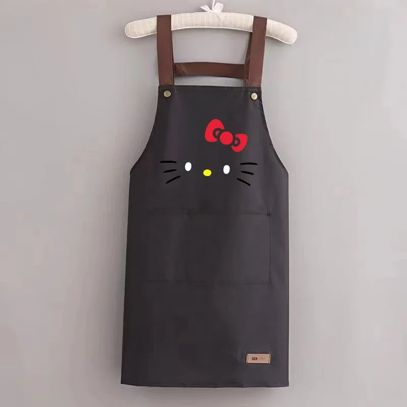 Sanrio Apron Woman Man Hello Kitty Kuromi Cinnamoroll Pinafore Anime Kawaii Expression Pinny Antifouling Kitchen Supplies Gift