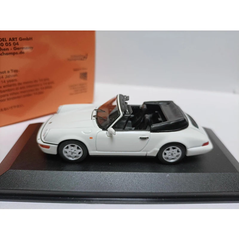 Minichamps 1/43 911 Carrera4 Cabrilet 1990 Liga Branca Modelo de Carro Esportivo Clássicos Adulto Lembrança Presente Exibição Estática