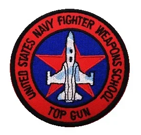 TOP GUN ricamo Flight Patch Hook Loop adesione colla Back Jet Fighter Pilots Morale Badge per Old School Flying Jacket fai da te