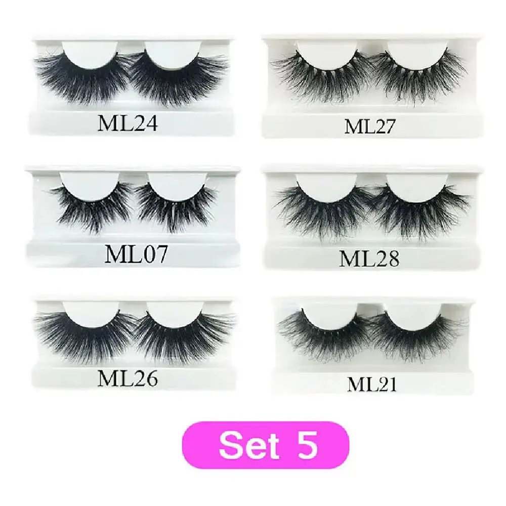 25mm Mink Lashes Eyelash Extension Supplies Bulk Items 20/30 Pairs Wholesale Lots Make Up 3D Mink Lashes  Eyelashes Box Package