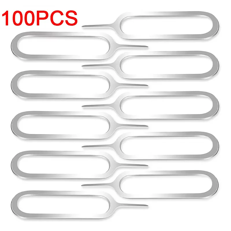 

100pcs Anti-Lost Eject Sim Cards Tray Open Pin Needle Key Tools Ejetor For IPhone IPad Mobile Smartphone SIM Remover Accessories
