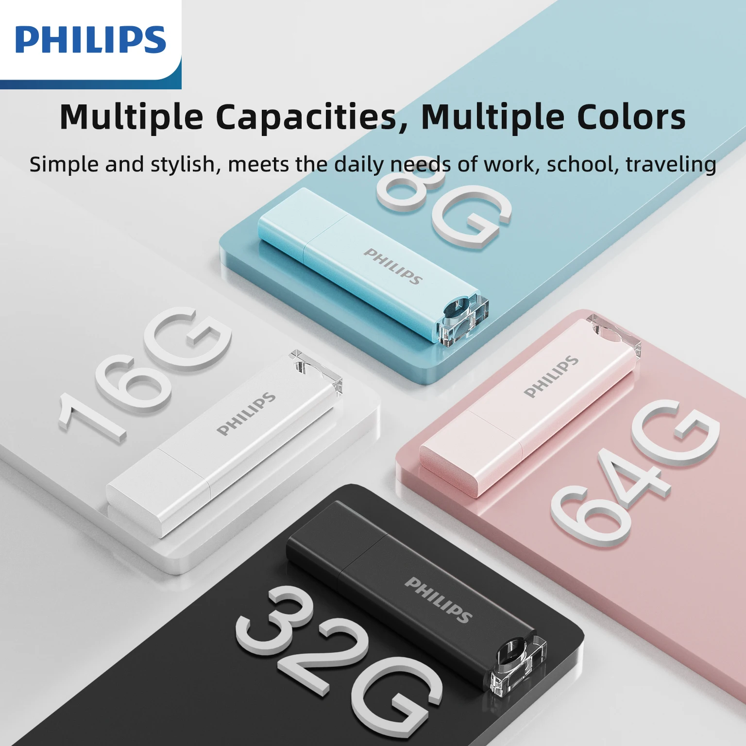 USB-флеш-накопитель PHILIPS USB 2,0, 8-64 Гб