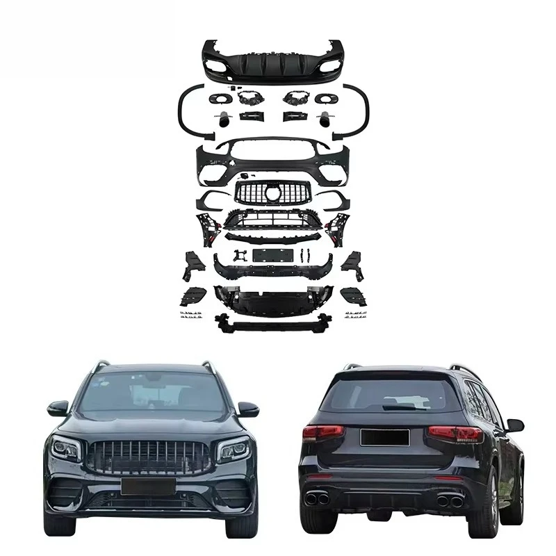 Car Bumper for benz 24-26 Glb X247 Upgrade 35 45 Front Bumper Grille Wheel Arch Diffuser Exhaust Pipe High Quality pp Material