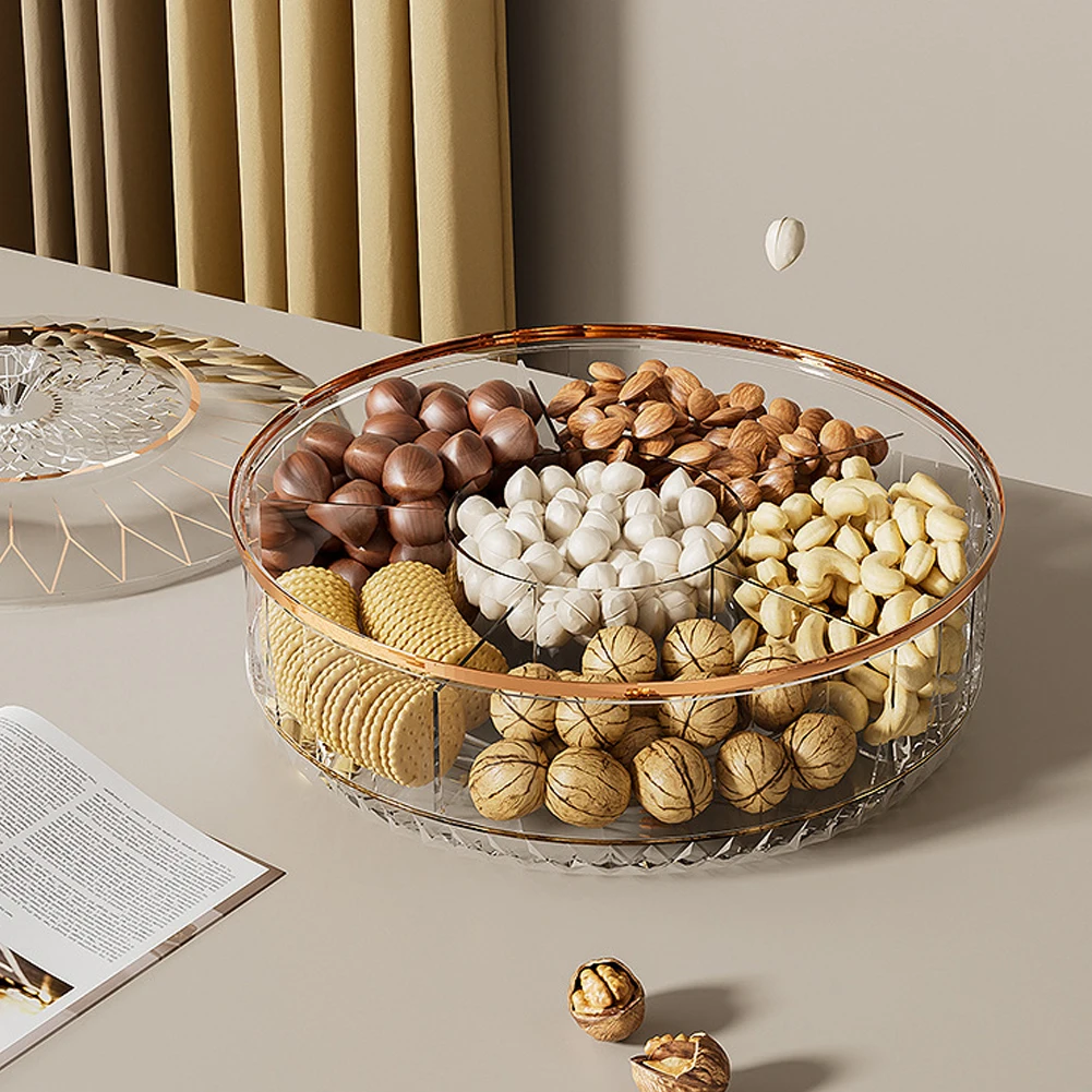 Living Room Fruit Tray Gold-plated Edge Fashionable Candies Box For Desktop