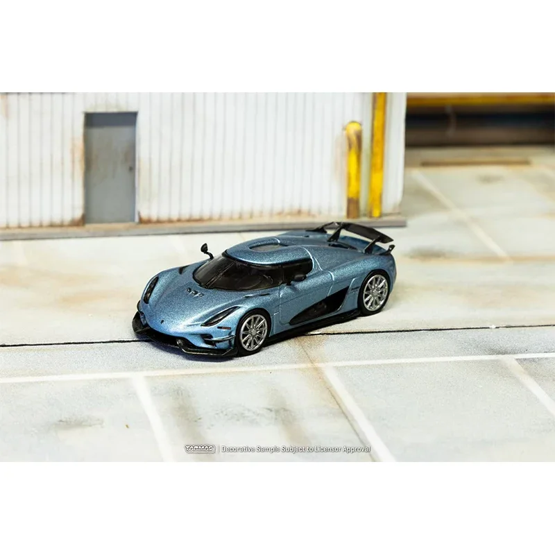 PreSale TW Regera Light Blue Metallic 1:64 Diecast Car Model Collection Miniature Toy Tarmac Works