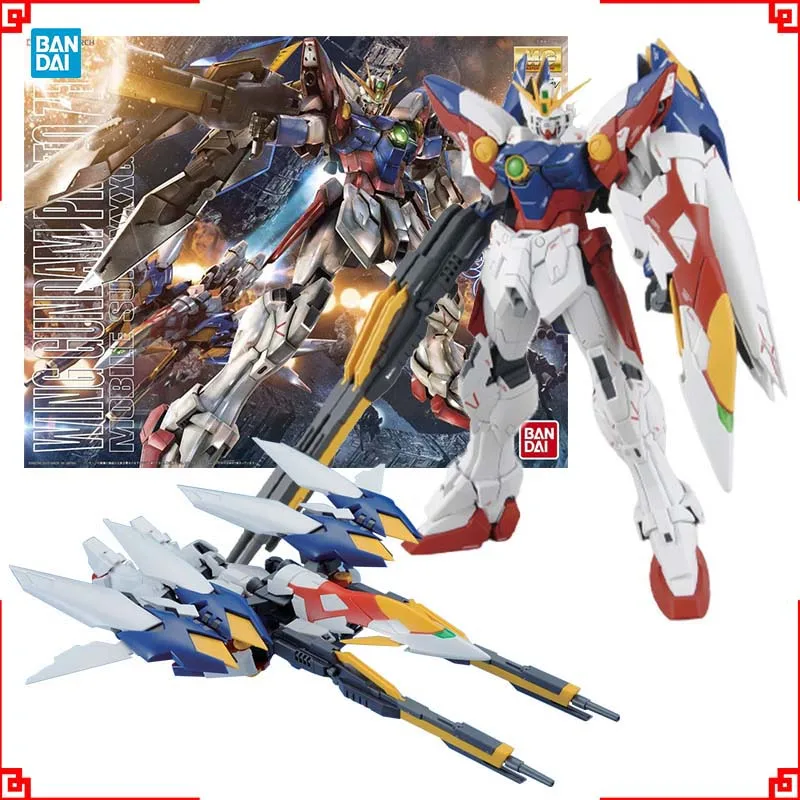 

Bandai Gundam Model Kit MG 1/100 Wing Zero EW Фигурка Gunpla Строительный комплект Gundam Коллекционные фигурки аниме Игрушки для мальчиков