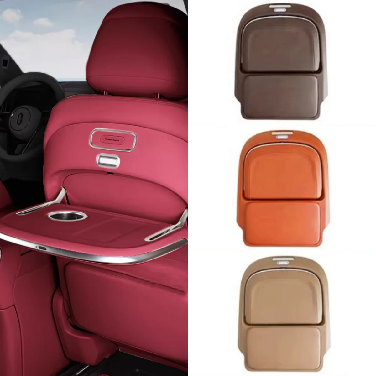 For AITO M8 modified Tray Seat Back Folding Table with Ambient Light Wireless Charging Tray Foldable Rear Seat Accessories
