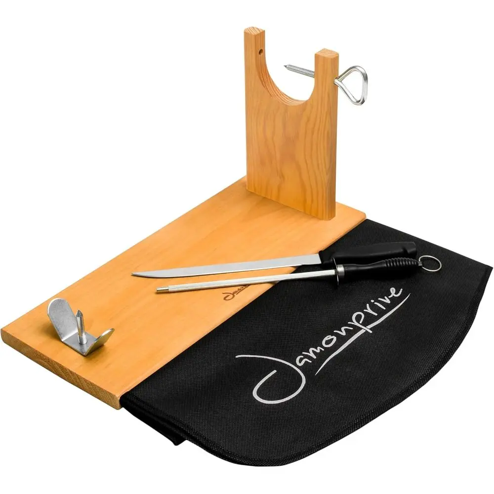 

Proional Ham Stand with Ham Knie + ening Steel + Ham Cover - Ham Holder Ideal or Serrano Ham, Iberico Ham and In Prosciutto