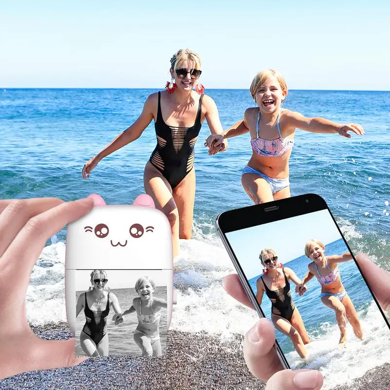 Mini Printer Mini Thermische Printer Met 6 Rollen Printpapier Voor Ios Smartphone Pocket Draadloze Printer Voor Het Leren Van Hulp