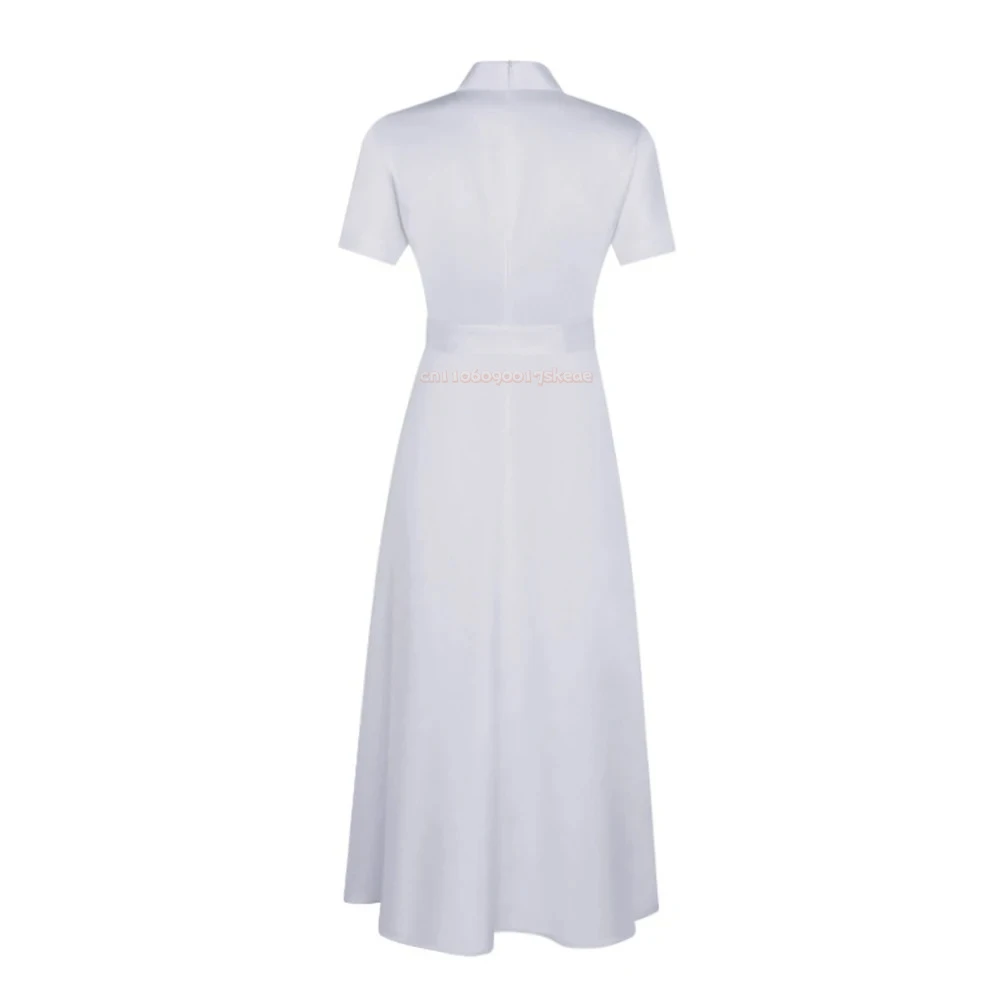 ‌ أنيمي واتشي وو تابيتاي هيتودينشي كاواسومي شيري ‌   أزياء تنكرية للنساء فستان أبيض زي أداء المسرح للهالوين