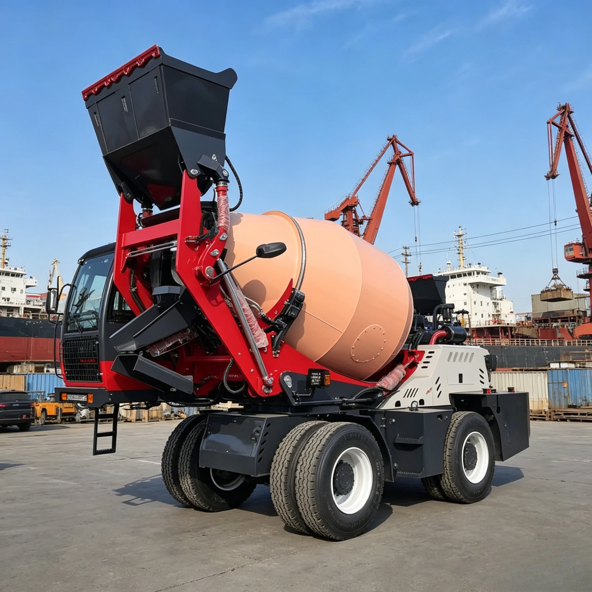 High Efficiency Self Loading Concrete Mixer Truck Mobile Concrete Mixing Plant 4 in 1 Multifunctional Mixer for Sale Customized