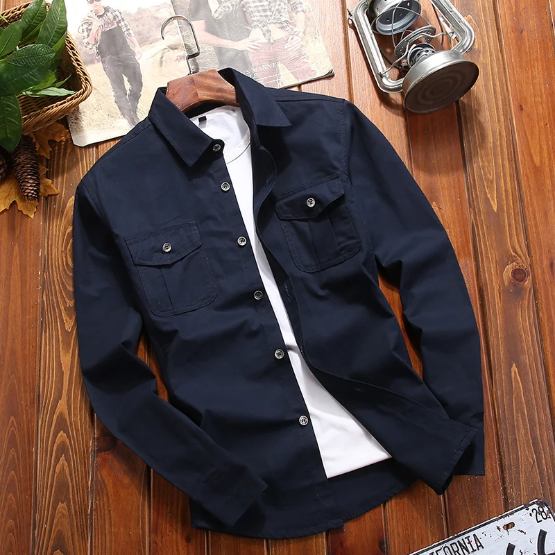 

Spring and Autumn Jacket Men's Workwear Fashion Casual Hundred Slim Denim Jacket Men's Long Sleeve Shirt Men's