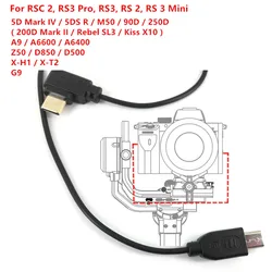 USB-C to Micro-USB Camera Control Cable for DJI RSC2 RS4 RS3 Pro RS3 & Nikon Z50 D850 D500 Fuji XH1 XT2 G9 Camera TYPECtoMICRO