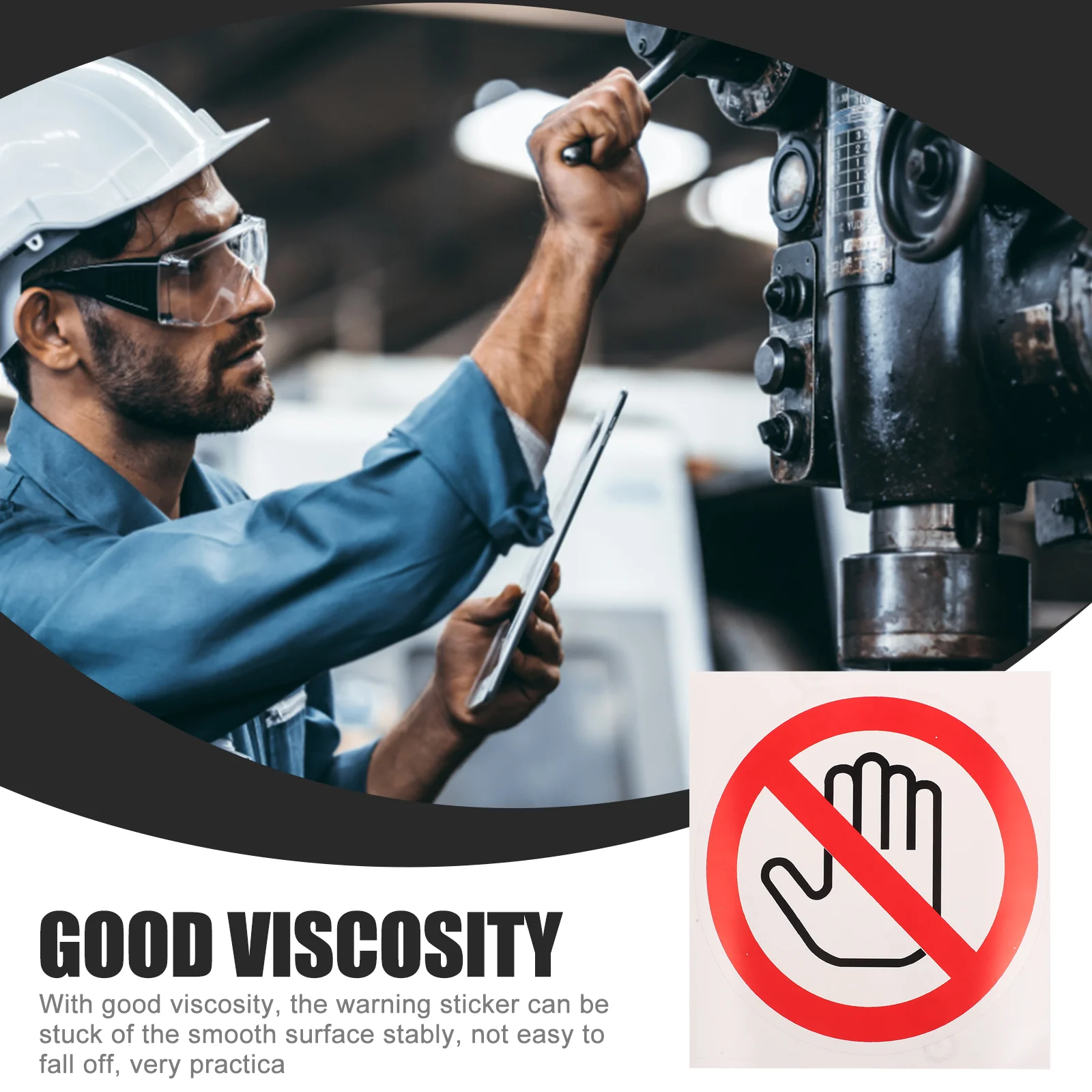 3 Pcs Safety Labels Don't Touch Warning Sticker Machine Decals Circle Stickers Sign Self-adhesive Vinyl Caution Round