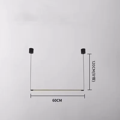 LED-hanglampen Minimalistische lange lijn plafondlamp Zwart aluminium hangend verlichtingsarmatuur voor thuis eetkamer slaapkamer studeerkamer