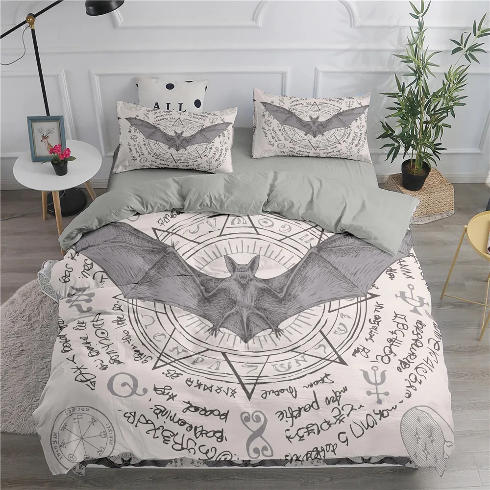 

Halloween Flying Vampire Bedding Set Bats Duvet Cover Witchcraft Magic Comforter Cover Single Double King Polyester Quilt Cover